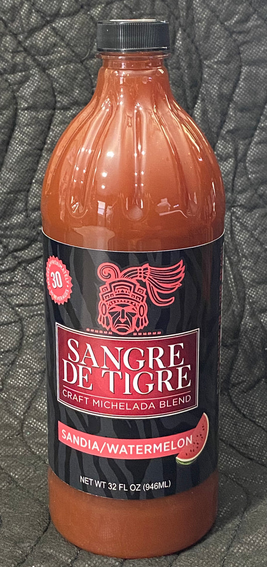 Sangre De Tigre Sandía (Watermelon) Craft Michelada Blend - 32 OZ