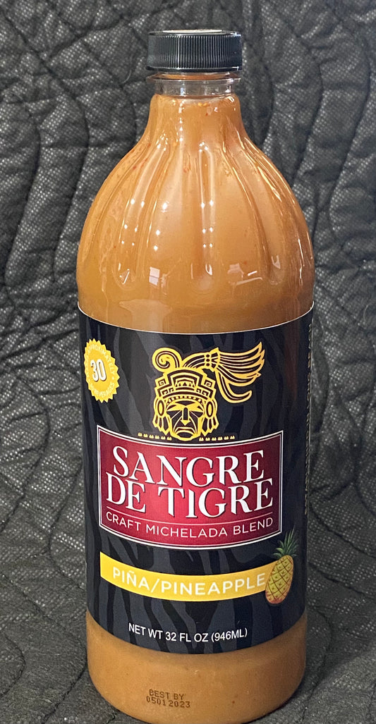Sangre De Tigre Piña (Pineapple) Craft Michelada Blend - 32 OZ